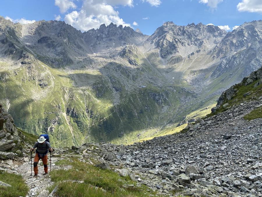 Hiking in the mountains near Schruns, Austria